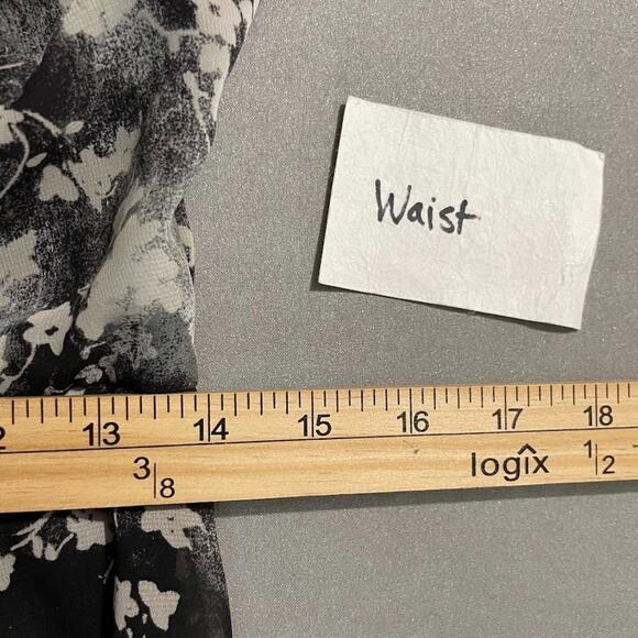 Simply Vera Wang Size XS Black Floral Chiffon Dress Whimsigoth Fairy Romantic - Picture 14 of 16